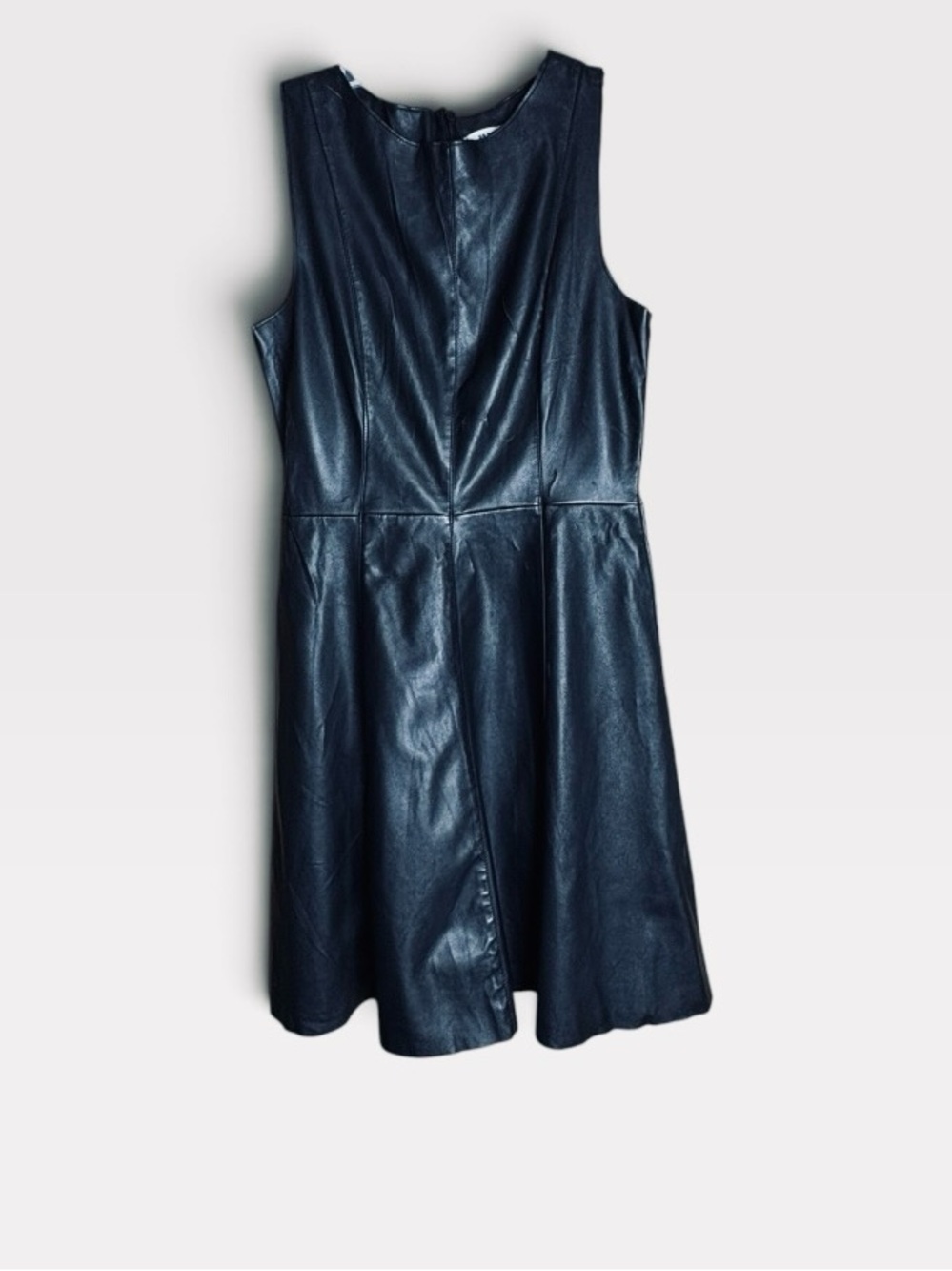 BB Dakota Size 2 Black Faux Leather Fit & Flare Skater Dress